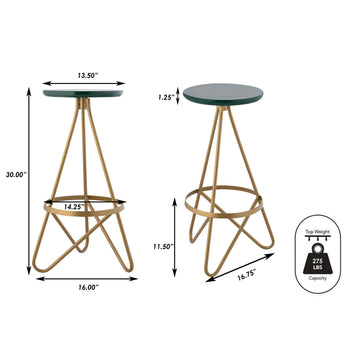 Spiroa 30" Modern Industrial Metal Backless Circular Bar Stool - JONATHAN Y
